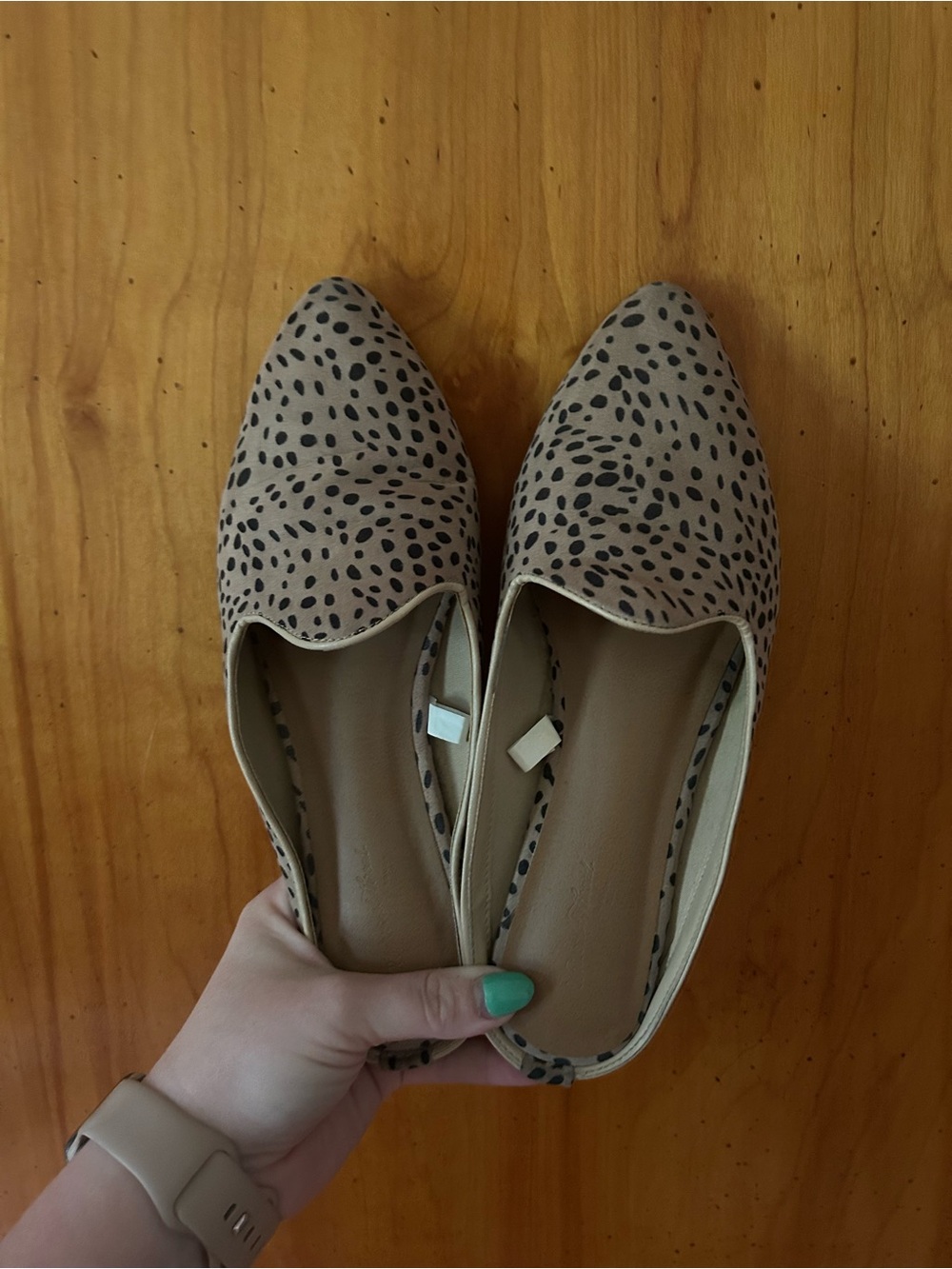 a new day Taupe Leopard Print Pointed Flats